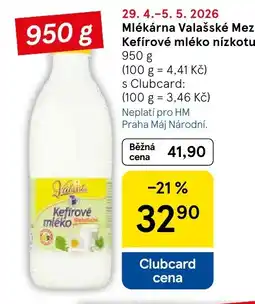 Tesco Mlékárna Valašské Meziříčí Kefírové mléko nízkotučné nabídka