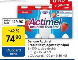 Tesco Danone Actimel Probiotický jogurtový nápoj nabídka