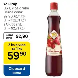 Tesco Yo Sirup nabídka
