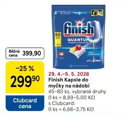 Tesco Finish Kapsle do myčky na nádobí nabídka