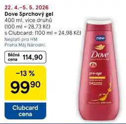 Tesco Dove Sprchový gel nabídka