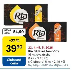 Tesco Ria Dámské tampóny nabídka