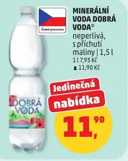 Penny Market Minerální voda dobrá voda neperlivá, s příchutí maliny nabídka
