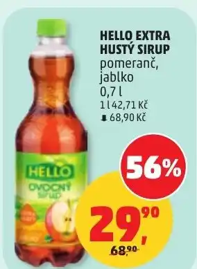 HELLO EXTRA HUSTÝ SIRUP pomeranč, jablko