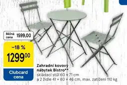 Tesco Zahradni Kovovy nabytek Bistro nabídka