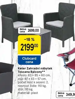 Tesco Keter Zahradni nabytek Toscana Balcony nabídka