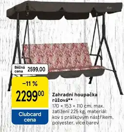 Tesco Zahradni Houpacka ruzova nabídka