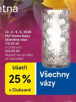 Tesco F&F Home Daisy Skleněná váza nabídka