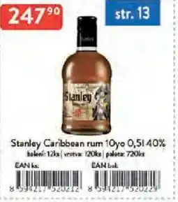 Qanto Stanley Caribbean rum 10yo 40% nabídka