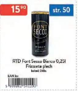 Qanto RTD Font Secco Bianco Frizzante plech nabídka