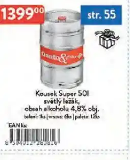 Qanto Kousek Super světlý ležák, obsah alkoholu 4,8% obj. nabídka