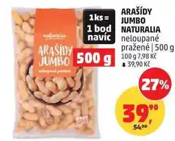 Penny Market ARAŠÍDY JUMBO NATURALIA neloupané pražené nabídka