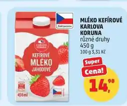 Penny Market MLÉKO KEFÍROVÉ KARLOVA KORUNA různé druhy nabídka