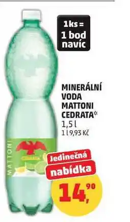 Penny Market Mattoni přírodní minerální voda cedrata nabídka