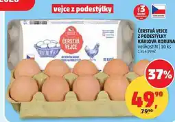 Penny Market ČERSTVÁ VEJCE Z PODESTÝLKY KARLOVA KORUNA velikost M, 10 ks nabídka