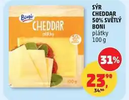 Penny Market SÝR CHEDDAR 50% SVĚTLÝ BONI plátky nabídka