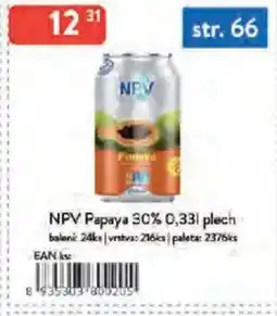 Qanto NPV Papaya 30% plech nabídka