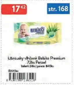 Qanto Ubrousky vlhčeně Bebiko Premium 72ks Paksel nabídka