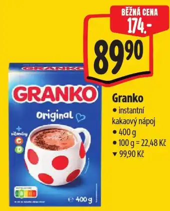 Albert Granko instantní kakaový nápoj nabídka