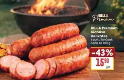 Billa BILLA Premium Klobása Delikates z pultu lahůdek cena za nabídka