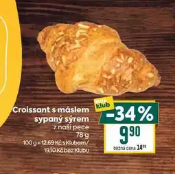 Billa Croissant s máslem sypaný sýrem z naší pece nabídka
