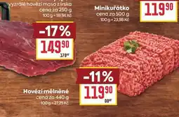 Billa Hovězí mělněné cena za nabídka