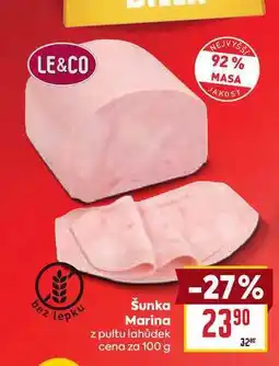 Billa Šunka Marina z pultu lahůdek cena za nabídka