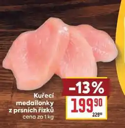 Billa Kuřecí medailonky z prsních řízků cena za nabídka