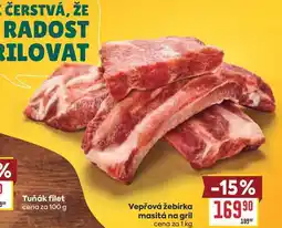 Billa Vepřová žebírka masitá na gril cena za nabídka
