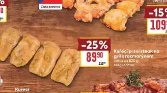 Billa Kuřecí prsní steak na gril s rozmarýnem cena za nabídka