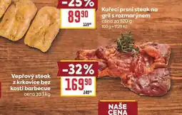Billa Vepřový steak z krkovice bez kosti barbecue cena za nabídka