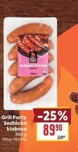 Billa Grill Party Sedlácká klobása nabídka