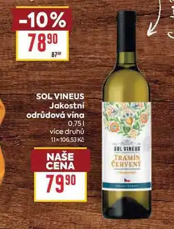 Billa SOL VINEUS Jakostní odrůdová vína nabídka