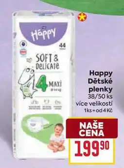 Billa Happy Dětské plenky 38/50 ks více velikostí nabídka