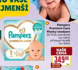 Billa Pampers Premium Care Plenky newborn 32/72 ks nabídka