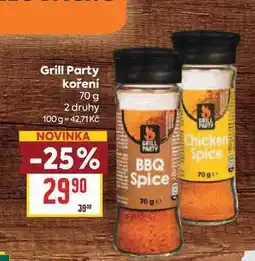 Billa Grill Party koření nabídka