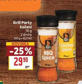 Billa Grill Party koření nabídka