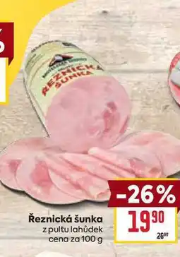 Billa Řeznická šunka z pultu lahůdek cena za nabídka