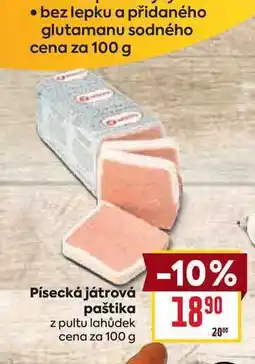 Billa Písecká játrová paštika z pultu lahůdek cena za nabídka