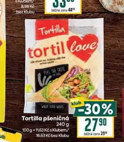 Billa Tortilla pšeničná nabídka