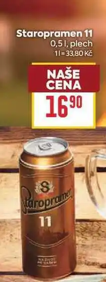 Billa Staropramen 11 0,51, plech nabídka
