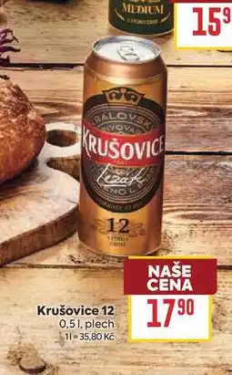 Billa Krušovice 12 0,51, plech nabídka