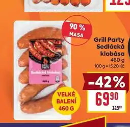 Billa Grill Party Sedlácká klobása nabídka