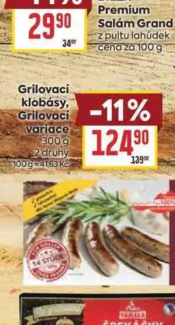Billa Grilovací klobásy, Grilovací variace nabídka