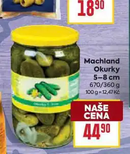 Billa Machland Okurky 5-8 cm 670/360 g nabídka
