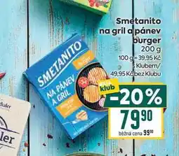 Billa Smetanito na gril a pánev klub burger nabídka