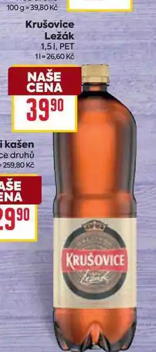 Billa Krušovice Ležák 1,5l, PET nabídka