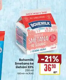 Billa Bohemilk Smetana ke šlehání 33% nabídka