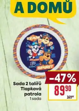 Billa Sada 2 talířů Tlapková patrola 1 sada nabídka