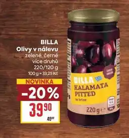 Billa BILLA Olivy v nálevu zelené, černé více druhů 220/120 g nabídka